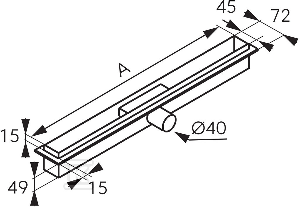 Odpływ liniowy SLIM PRO 80cm, czarny - OLSP1-80-BL